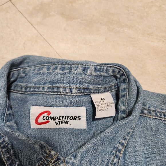 VTG Jeff Gordon #24 NASCAR Racing Competitors View Mens XL Denim Button Up Shirt - Picture 7 of 11